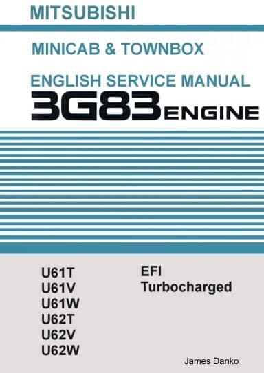 Mitsubishi Minicab U61T, U62T, U62T, U62V 3G83 Engine Overhaul Manual