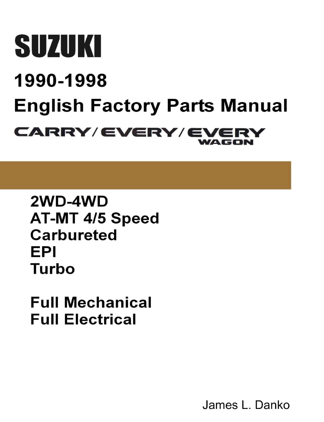 Suzuki Carry & Every 1990-1998 English Factory Parts Catalogue